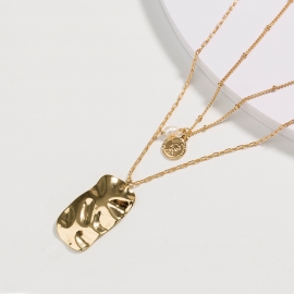 Factory direct sale natural pearl clavicle chain special-shaped tag queen queen multi-layer necklace christmas gift