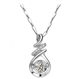 Violin shape four-claw necklace copper with gold electroplated finished necklace and zircon pendant