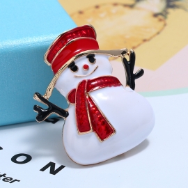 Christmas snowman brooch christmas gift corsage silk scarf buckle