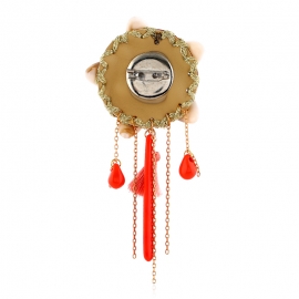 Fashion acrylic color brooch, high-end chain flower brooch