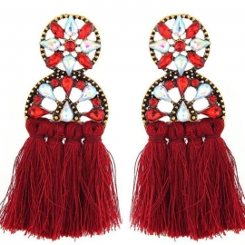 Cross-border aliexpress wish hot sale european and american fashion new metal trend gorgeous tassel temperament exaggerated earring ring