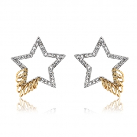 S925 silver needle korean alloy diamond earrings careful machine earrings fashion cool earring accessories niche design