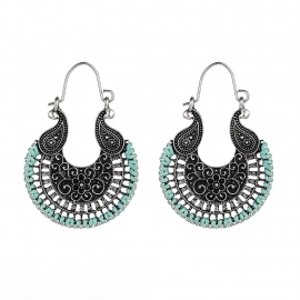 Ethnic style retro carved earrings round hand-woven winding earrings jewelry thai fashion hot-selling earrings