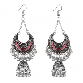 New indian style, ethnic style oil drop birdcage pendant earrings