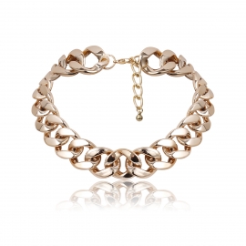 European and american cross-border jewelry, exaggerated chain geometric retro necklace, personalized punk metal painting oil color necklace