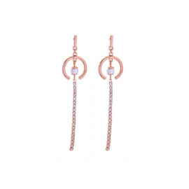 Korean version of s925 silver needle earrings creative diamond geometric c-shaped earrings female long super fairy tassel earrings