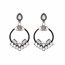 Personality exaggerated drop circle earrings ladies dress banquet earrings europe and america