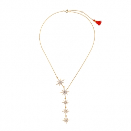 Zircon tassel star necklace femininity korean fashion trendy creative simple necklace