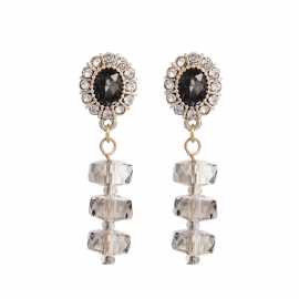 Foreign trade hot sale amazon europe and the united states popular retro palace style crystal pendant earrings silver needle earrings one drop_x000d_
