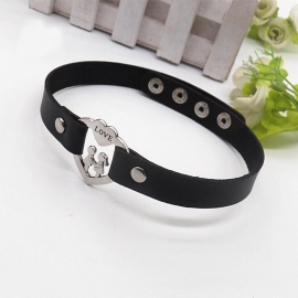 Fashion nightclub punk style ladies hollow love doll collar