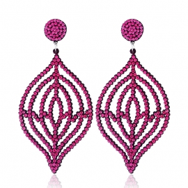 European and american fashion big-name personality exaggerated earrings, geometric diamond-studded non-woven earrings, factory direct sales explosions