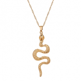 European and american hot-selling jewelry punk retro single-layer fashion new personality snake-shaped winding pendant necklace factory direct sales