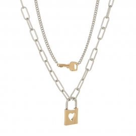 New products on cross-border independent stations in europe and america are selling well, niche design, fashion street shooting, creative personality lock key necklace