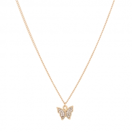 Cross-border hot sales in europe and the united states, japan and south korea fashion new diamond butterfly pendant necklace simple temperament collar clavicle chain