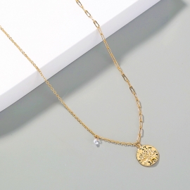 European and american foreign trade hot-selling jewelry, personalized fashion metal splicing lattice chain, tree of life pendant, clavicle chain necklace