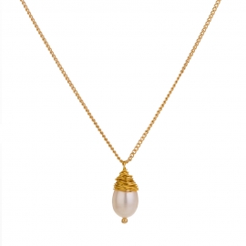 Hot-selling new products in europe and america, summer beach accessories, hand-wound natural freshwater pearl necklace ins female