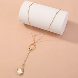 Niche design handmade chinese style retro palace pearl long pendant necklace female clavicle chain necklace