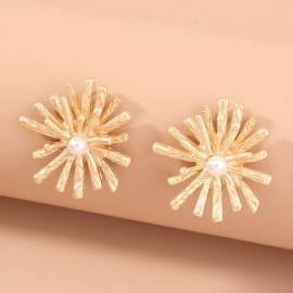 European and american new hot-selling cross-border jewelry fashion street style hollow floral sun flower earrings creative explosion earrings