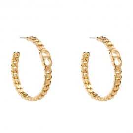 European and american hot models amazon hot-selling jewelry fashion texture geometric earring twist chain c-shaped ear pin earrings female