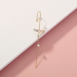 New style cold personality zircon earrings, piercing ear needles, wrap-around contour ear bone clip ear hooks, hot sale in foreign trade