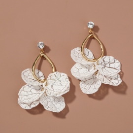 Net celebrity ins explosion models jewelry forest petal flowers simple temperament long pearl tassel earrings earrings earrings