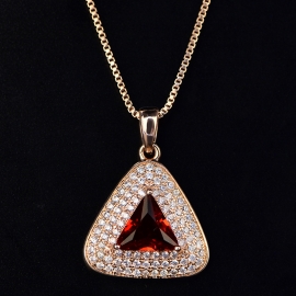 Vintage ruby &acirc;��&acirc;��necklace pendant circle full diamond necklace copper with gold electroplated finished necklace and zircon pendant