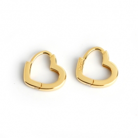 Love earrings golden light luxury wild fashion heart-shaped s925 sterling silver earrings ear ring
