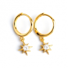 Anise star earrings wild star s925 sterling silver ins star diamond small sun earrings