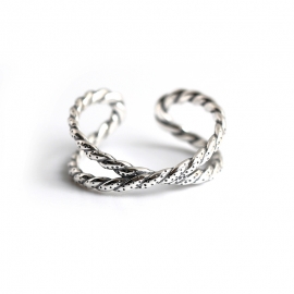 Twist rope simple lines s925 sterling silver ring