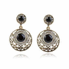 Bohemian ethnic style earrings long tassel earrings european and american retro alloy diamond earrings