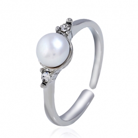 Super exquisite simple fashion ol natural freshwater pearl ring ladies