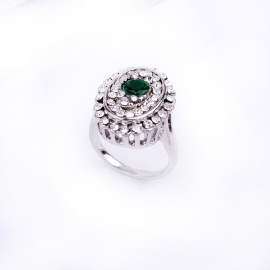 European and american diamond crystal ring fashion new retro hollow pattern ring ring