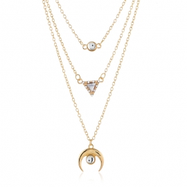 Multi-layer temperament geometric necklace female summer creative new triangle necklace jewelry