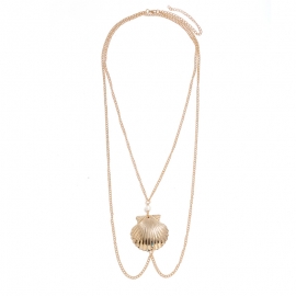 Fashion popular natural shell necklace geometric shell necklace bohemian short necklace