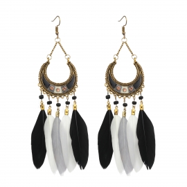 European and american earrings moon-shaped fashion feather earrings jewelry amazon long-selling earrings wholesale