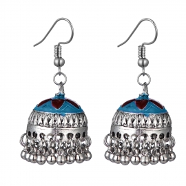 Cross-border exclusive vintage oil drip alloy bell earrings bohemian personality seaside holiday earrings earrings