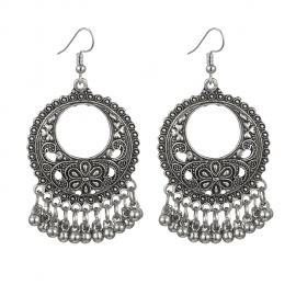 Round carved vintage indian style earrings bohemian amazon fashion bead earrings