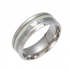 European and american hot style black plated clada couple luminous ring factory jewelry direct sales yiwu jewelry