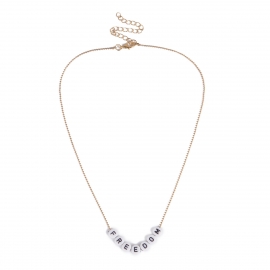 European and american cross-border jewelry, personalized long chain, all-match item for women, simple square geometric letter pendant necklace