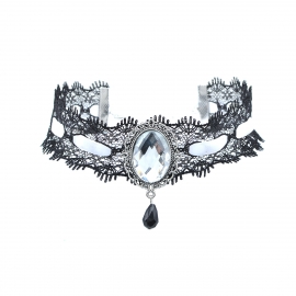 European and american cross-border jewelry, hollow lace, ruby &acirc;��&acirc;��necklace, velvet crystal necklace, female necklace