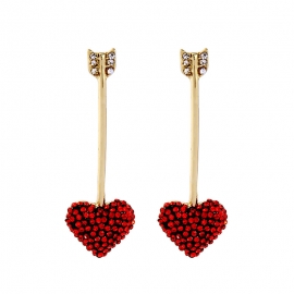 Cupids arrow diamond love stud earrings super cute and generous earrings european style