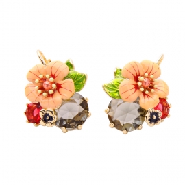 Creative design earrings wild enamel glaze diamond earrings temperament fresh flower earrings