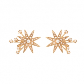 Creative hollow star earrings temperament european and american fashion trendy simple and versatile earrings