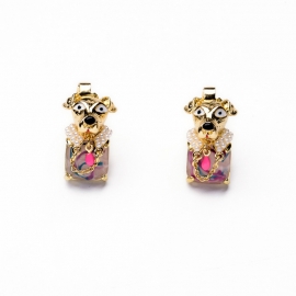 Cute and generous puppy ladies earrings ear clips small animal mini ear clips japanese and korean fashion trendy earrings wholesale