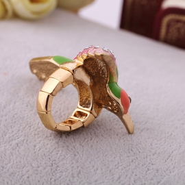 European and american fashion jewelry wholesale, diamond-studded birdie lady elastic index finger ring ring