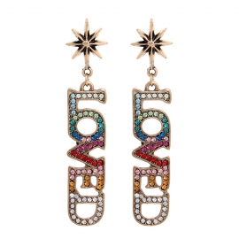 Aliexpress hot selling europe and america popular big brand europe and america popular retro silver needle love earrings one generation