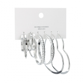 European and american explosive earrings female geometric temperament metal big circle love earrings ins wind net red earring earrings