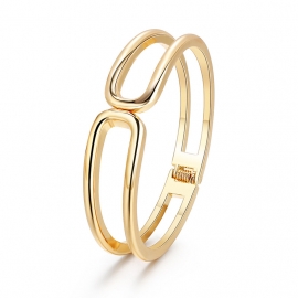 Summer new gold-plated jewelry ol minimalist bracelet big line hollow opening spring bracelet