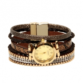 Bohemian style multilayer leather watch bracelet