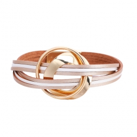 New foreign trade jewelry bohemian multilayer leather bracelet fashion new color matching magnetic buckle fine bracelet wholesale